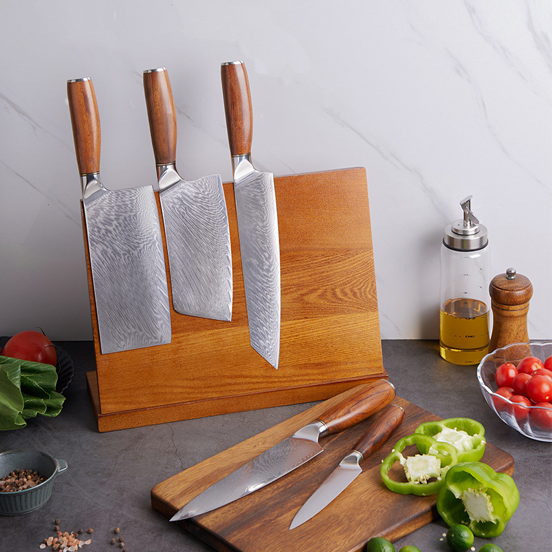 Damascus Kitchen knife 6 Set of parts Treasures Handle Magnetic attraction Tool carrier Chef Knife kitchen knife wholesale