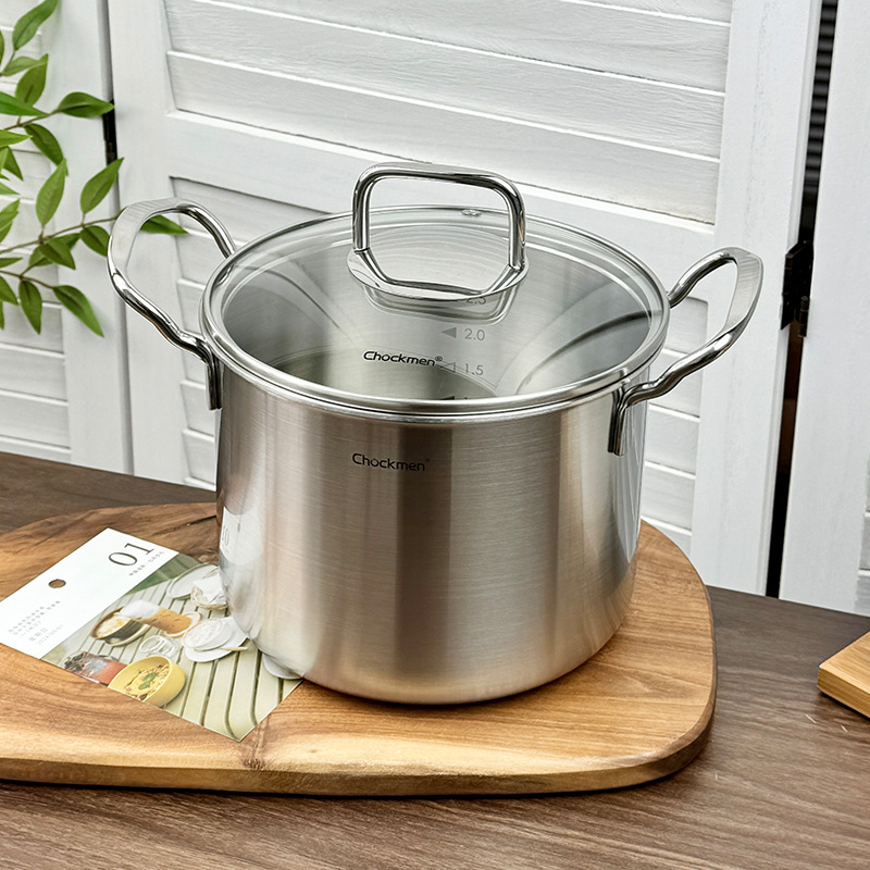 Chockmen Zhuo Deming 18 / 10 acero inoxidable 18cm profundización de la olla de sopa de fideos gruesos caseros