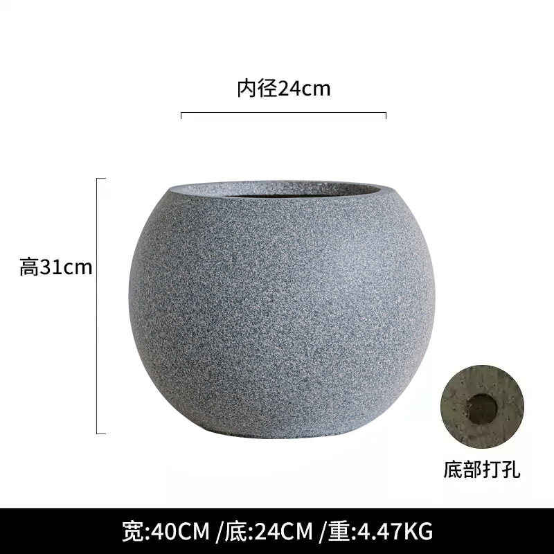 Gran calibre creativo maceta de cemento de magnesio de alta gama lujo ligero minimalista sala de estar balcón patio terraza decoración de la casa en maceta
