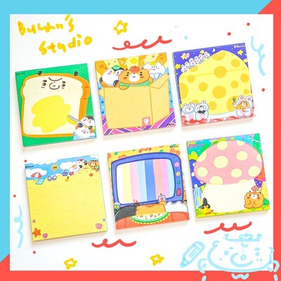 【Bulan Sticky Note Collection】Alien Square Sticky Notes Original Candy Snack Soda Cartoon Material Entire Book