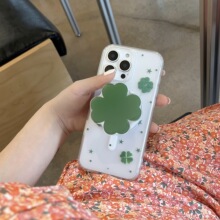 韩系小清新四叶草适用苹果16ProMax手机壳15Pro简约14/13小众15PM