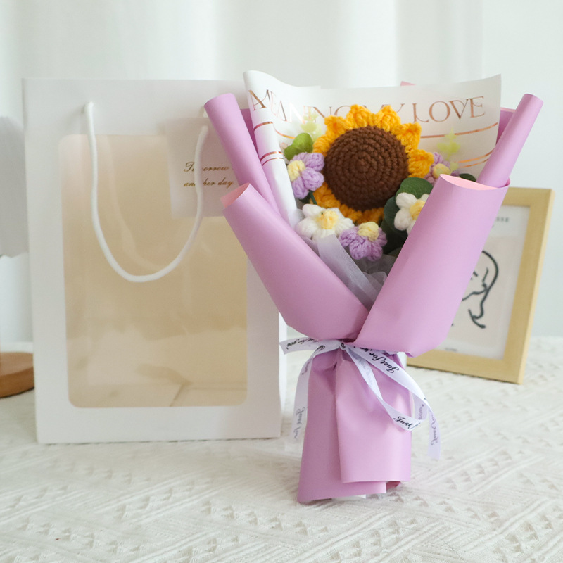 Purple Korean Wool Sunflower Color + Window Tote Bag