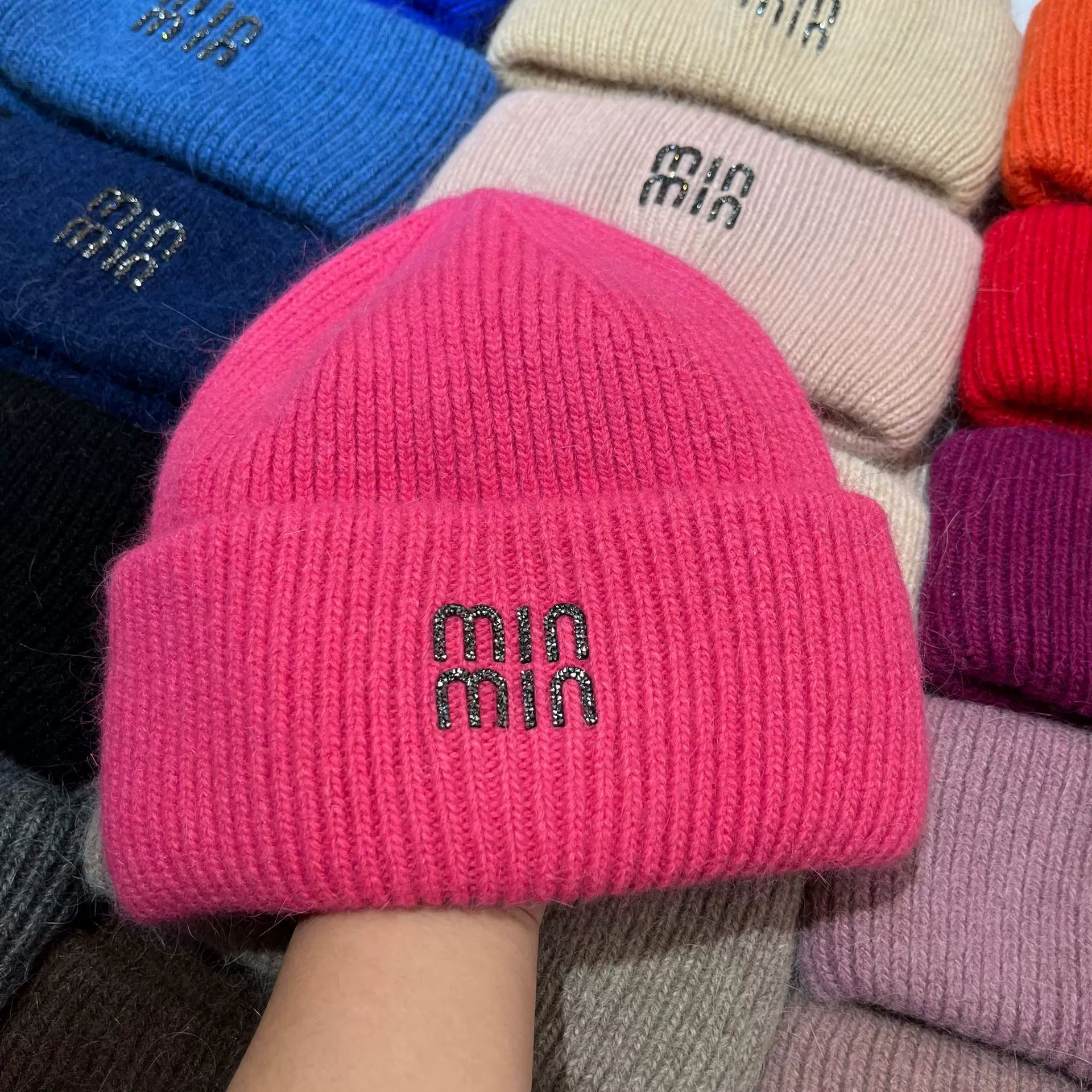 Keep warm velvet knitted hat, Korean style, increased thickness