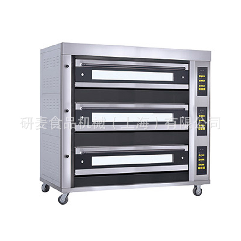 Horno de gas Horno de gas comercial de dos pisos y cuatro bandejas de panadería de gran capacidad Horno de gas grande de tres pisos y nueve bandejas