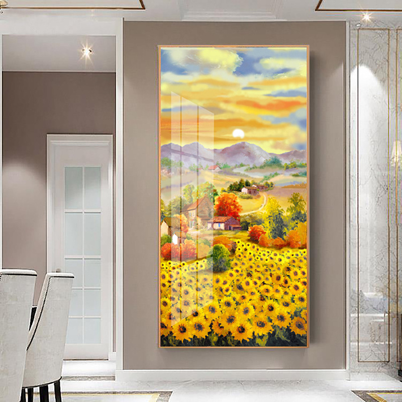 Auténtico Punto de Cruz de la Mona Lisa, Girasol, Estilo Pastoral Patrio, Decoración, Tela Bordada a Mano image 5