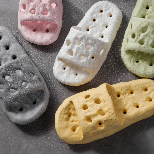Bathroom slippers for women, leaking, quick-drying, hollow, bathing, non-slip, home, indoor, silent, hotel, summer slippers, men's