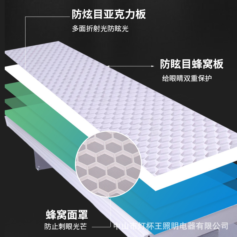 lámpara especial para el estadio de bádminton, estadio de baloncesto, estadio de tenis de mesa interior, lámpara LED antiresplandor de panal sin sombra