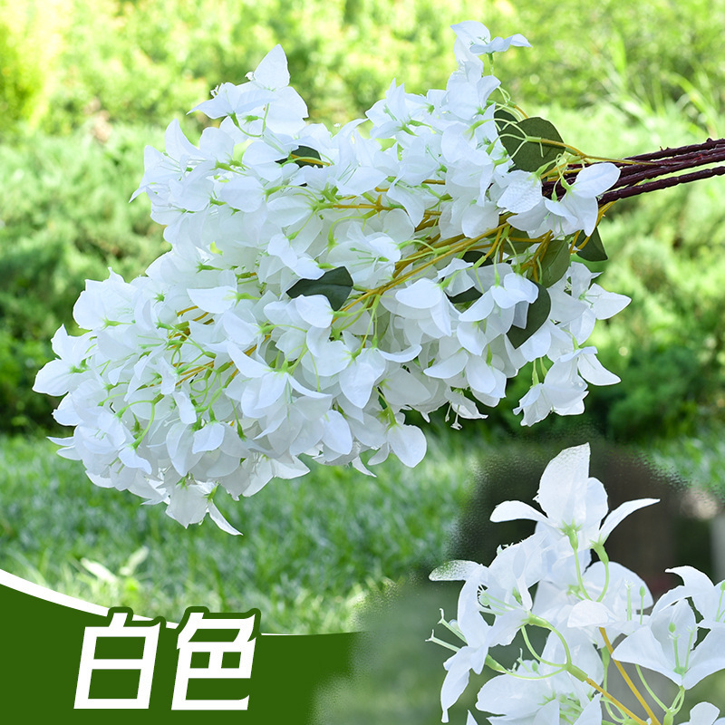 模擬三角梅の枝、造花、家の装飾、結婚式のアーチ、天井の造園、装飾花、緑の植物、造園|undefined