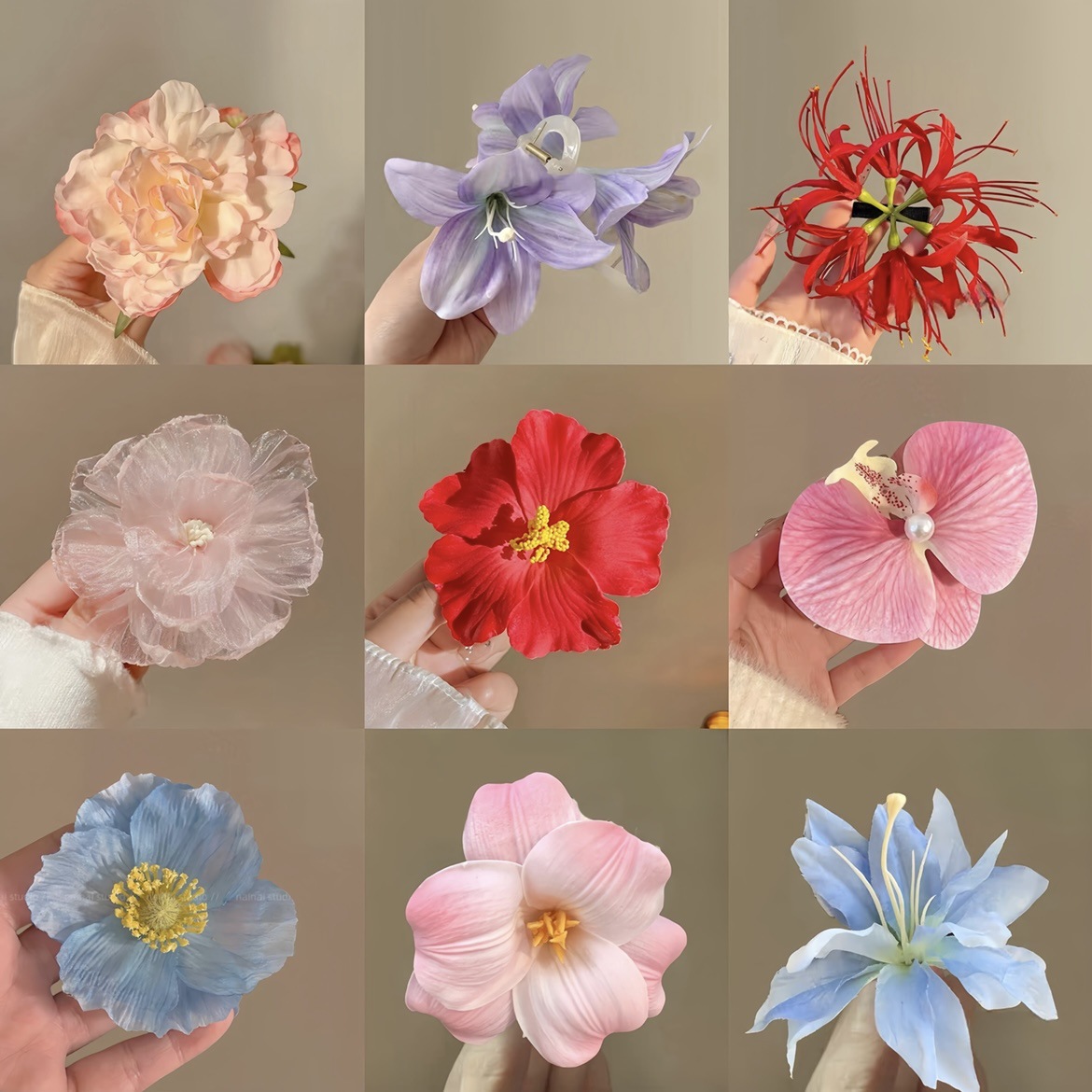 Super Fairy Spring and Summer Atmosphere Beauty Flower Hairpin Sweet Tulip Side Clip Fusang Hairpin Flower Bangs Hairpin Hair Accessories
