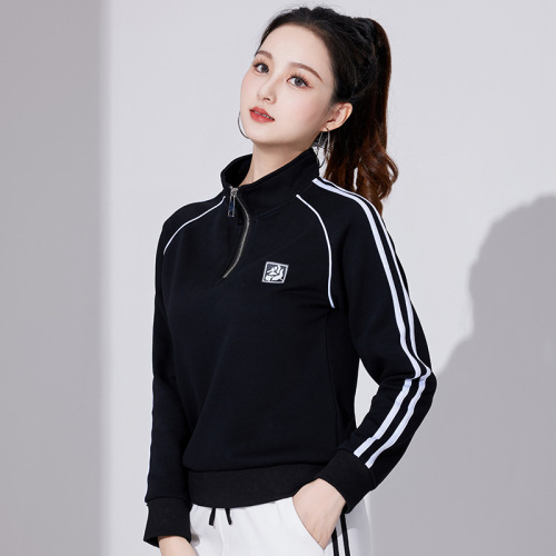  Momenuda New Square Dance Autumn/Winter Stand Collar Zipper Fashion Trendy Sporty Casual Plus Size Women's Hooded Sweatshirt