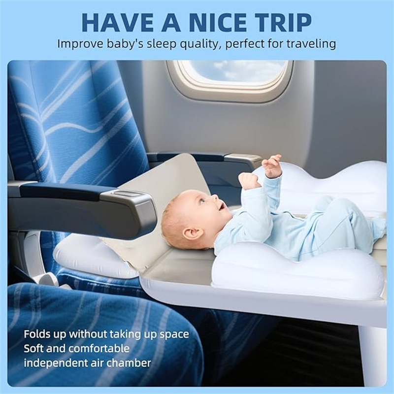 Portable Car Inflatable Bed for Children, Suitable for Airplane and High-Speed Rail Travel, with Velvet Safety Protection, a Baby Sleeping Essential