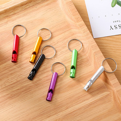 Outdoor camping life-saving whistle aluminum alloy whistle with logo printable metal multi-functional portable alloy whistle