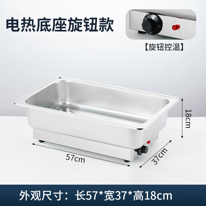 Calefacción eléctrica estufa de comedor buffet aislamiento de acero inoxidable estufa Bufi vajilla de hotel tapa cuadrada desayuno comercial visual