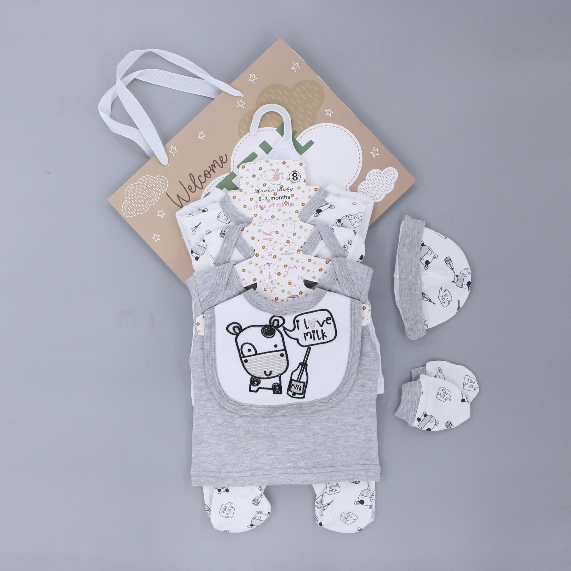 Caja de regalo de recién nacidos, ropa de escalada unida, ropa de algodón, ropa de bebé de luna llena, ropa de bebé para hombres y mujeres image 11
