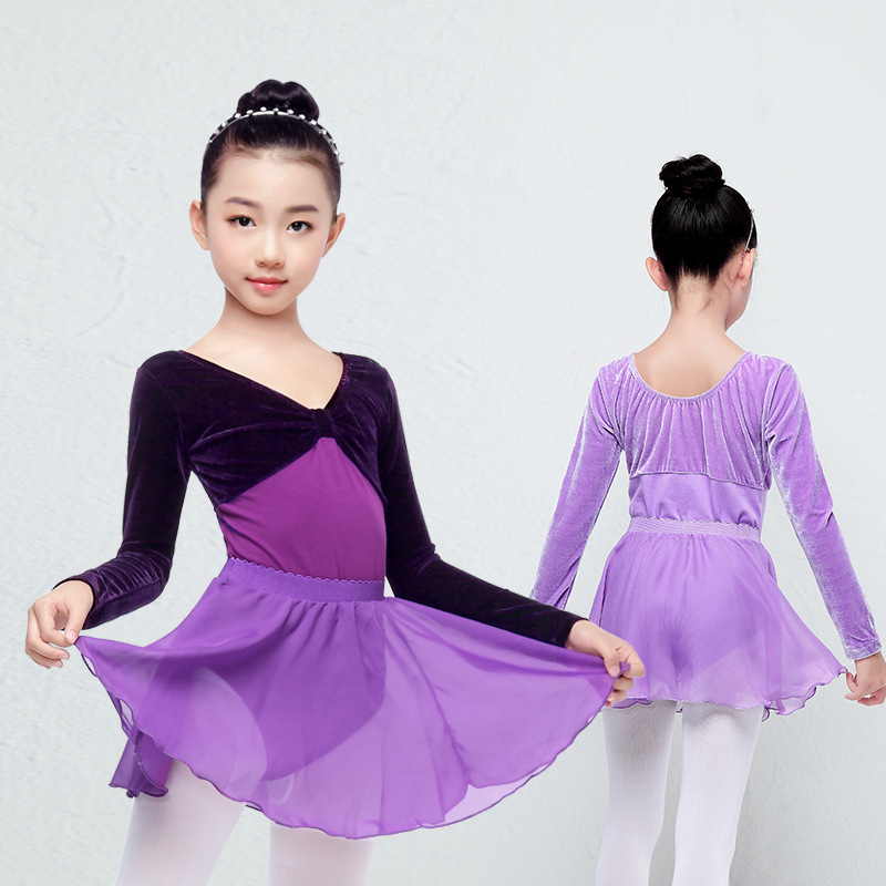 Conjunto de Ropa de Danza para Niñas, Ropa de Práctica de Danza Latina de Verano, Ropa que Moldea la Figura, Ropa de Examen, Morado, Manga Corta, para Actuaciones