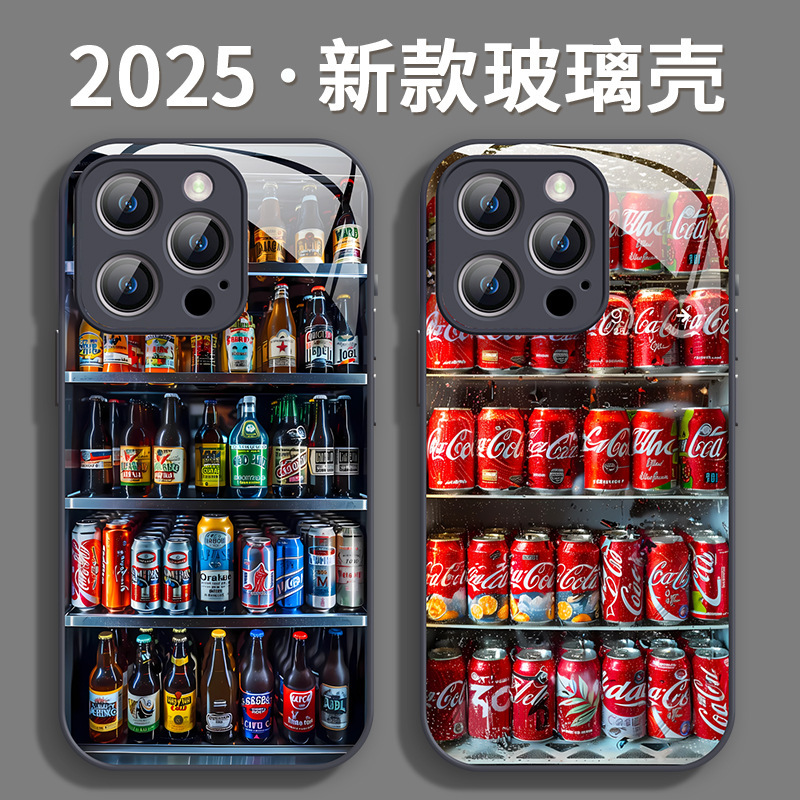 Summer Soda Cola Apple 16Promax Mobile Phone Case Iphone15 New 13 Women's Model 14 Glass 11 All Inclusive