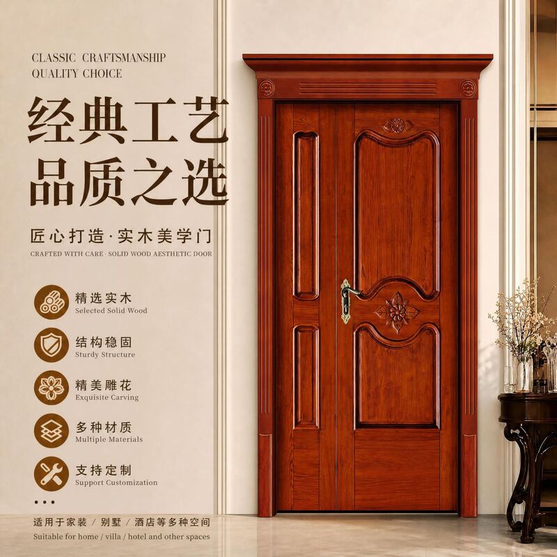 Brazil pear log door luxury villa log corrosion-resistant door luxury decoration door