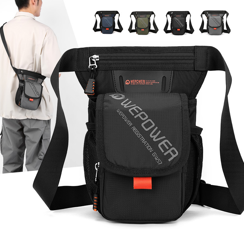 WEPOWER bolso de cintura deportivo al aire libre multifuncional para caminar bolso de hombro de hombre bolso de teléfono móvil bolso de piernas de bicicleta