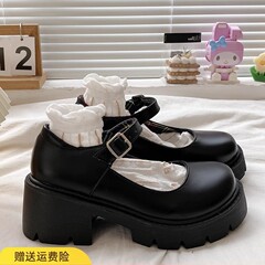 厚底高さ増しレザーシューズ女性用2025春新作ハイヒールメリージェーンシューズJKシューズ制服シングルシューズ太いヒール