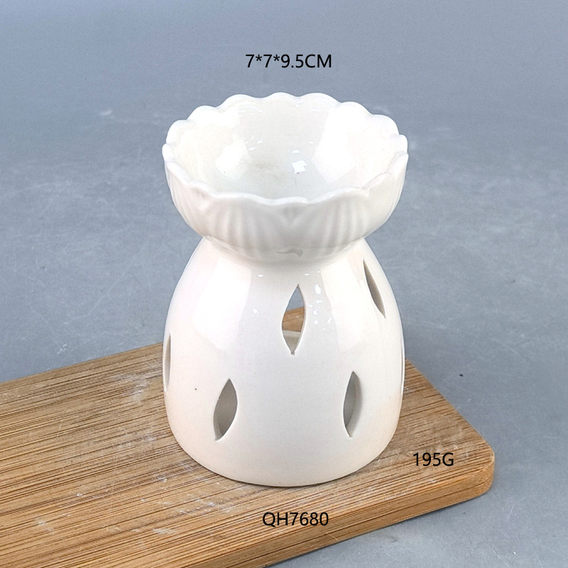 Lámpara de incienso de cerámica quemada en seco, lámpara de aceite esencial, horno de incienso de flores de cerámica, dormitorio, sala de estar, humidificador de fragancia