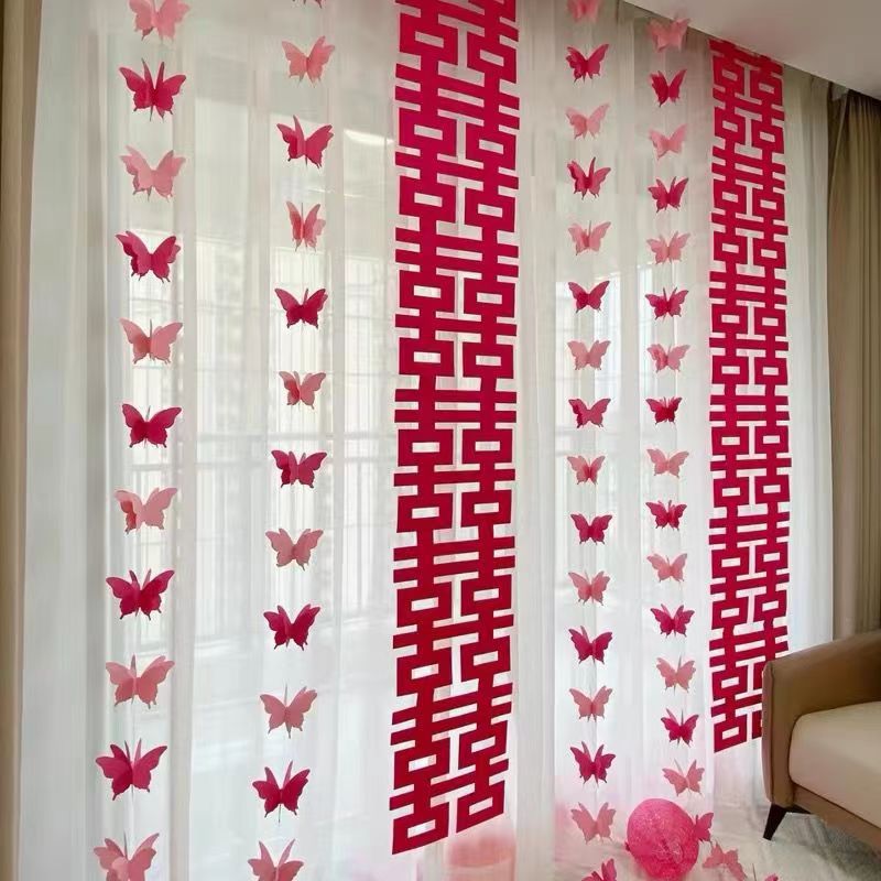 Venta caliente decoración de la habitación de la boda mariposa Garland largo XI-en forma de mariposa traje de cortina de los hombres y las mujeres de la plaza Nueva Casa diseño de fondo