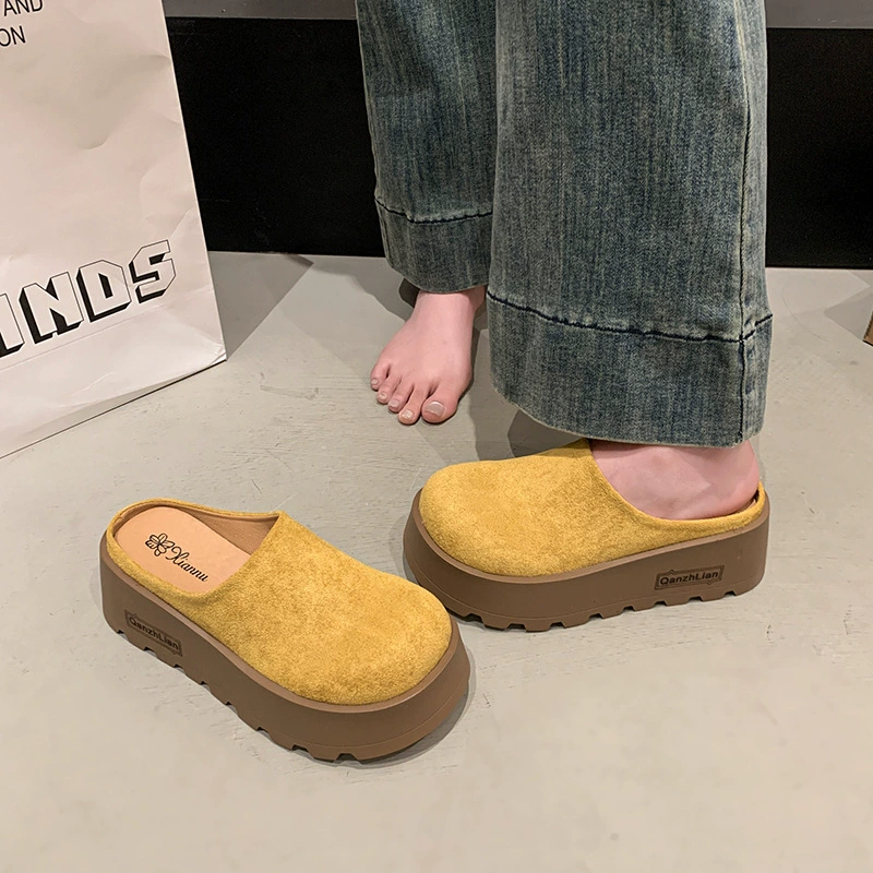 Толстованная кожаная обувь Birkenstock для женщин, верхняя одежда, ранняя весна 2025 новая модель для маленького человека, с открытым мысом и платформой