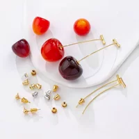 DIY ювелирные аксессуары оптом маленькие свежие сладкие летние милые вишневые вишни серьги кулон Материал аксессуары