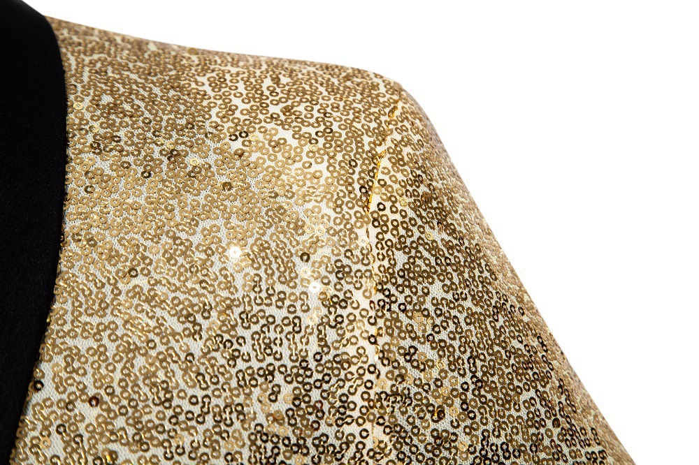 Traje de apresentação masculino com lantejoulas douradas para meninos e americanos, terno para boate, roupa masculina para apresentador, mestre de cerimônias, jaqueta de estúdio, tamanho europeu._voghion.com