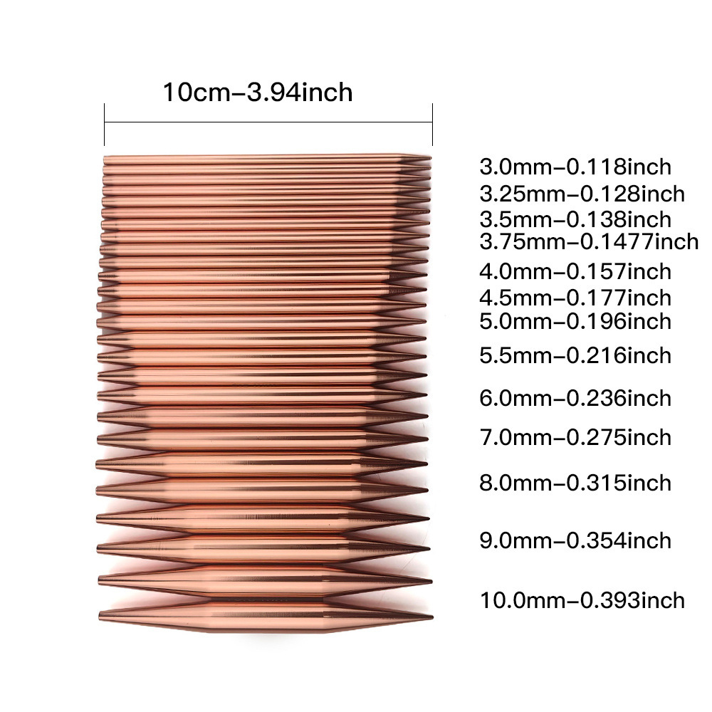 Agujas de suéter transfronterizas de óxido de aluminio desmontables set de aguja de anillo de oro rosa 100MM un conjunto de 13 pague un paquete de 30%