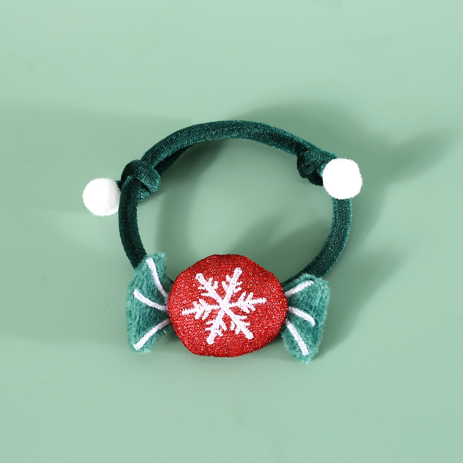 2024 mascotas collar de Navidad de terciopelo rojo y verde cuerda ajustable de peluche de Navidad guirnaldas de dulces gatos perros conejos