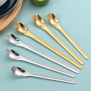 Yuanbao mixing spoon 304 stainless steel small spoon honey coffee spoon long handle ice spoon seasoning spoon creative small spoon