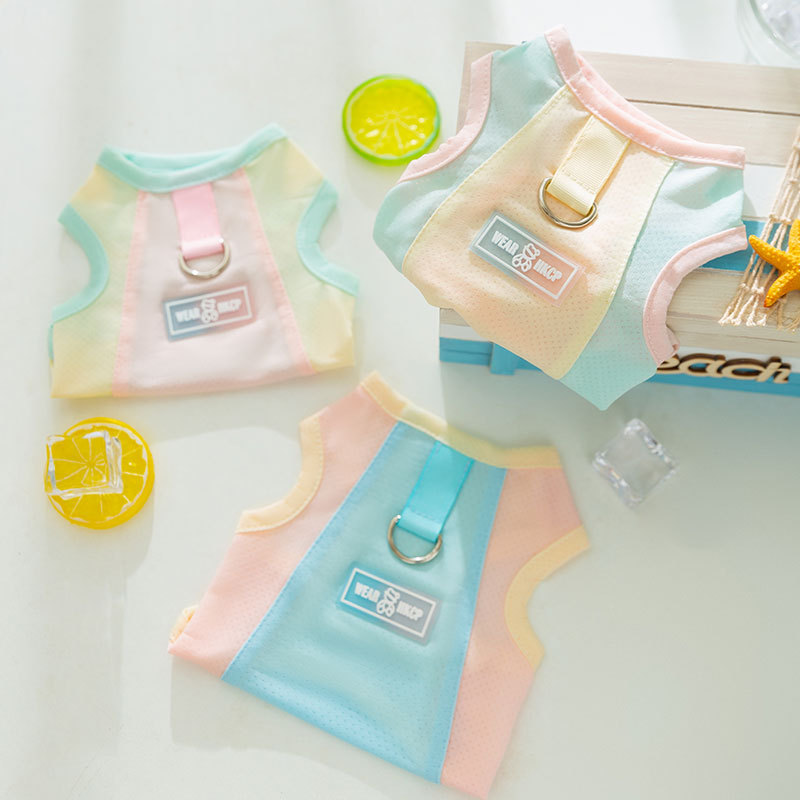 Ropa de protección solar de malla fina de primavera y verano, ropa de perro de peluche bichon de tamaño pequeño y mediano, chaleco, ropa fresca, ropa para mascotas