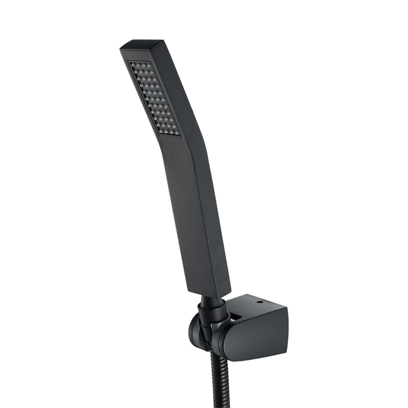 American-Style Stainless Steel Square Handheld Showerhead Booster Shower Nozzle Household Hose Bracket Set Water-Saving Spray