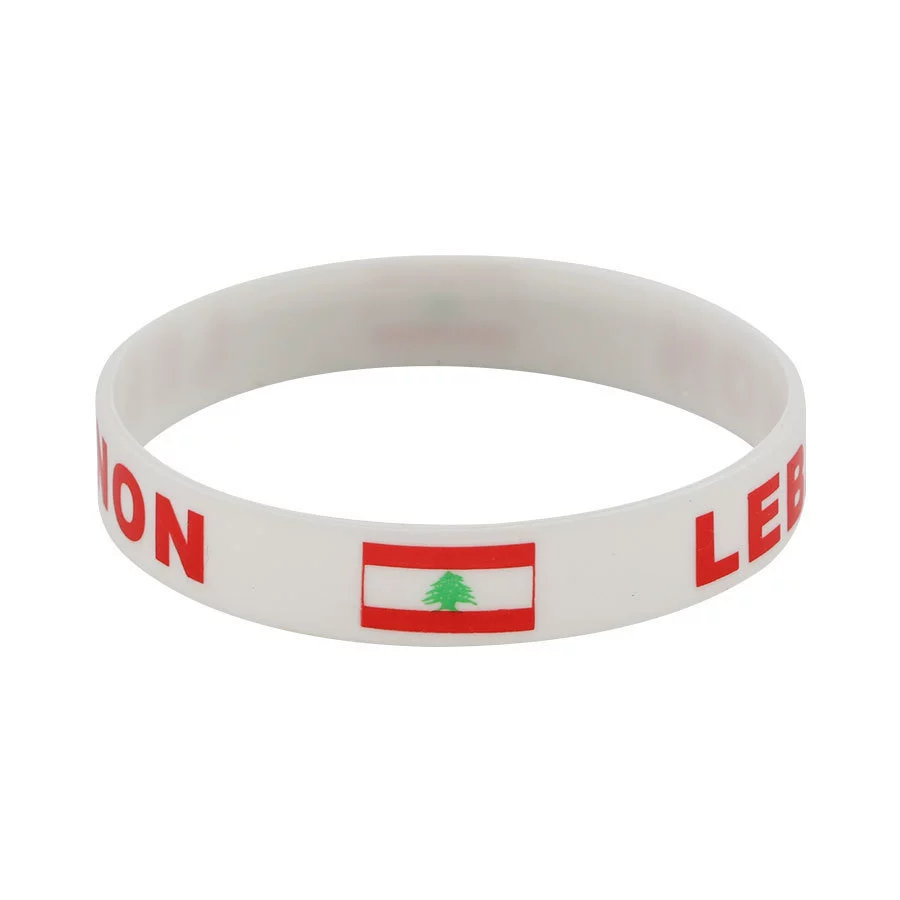 Ливанский флаг Спортивные игры Энергетический браслет Кубок мира Футбольные болельщики Классический юбилейный силиконовый браслет
