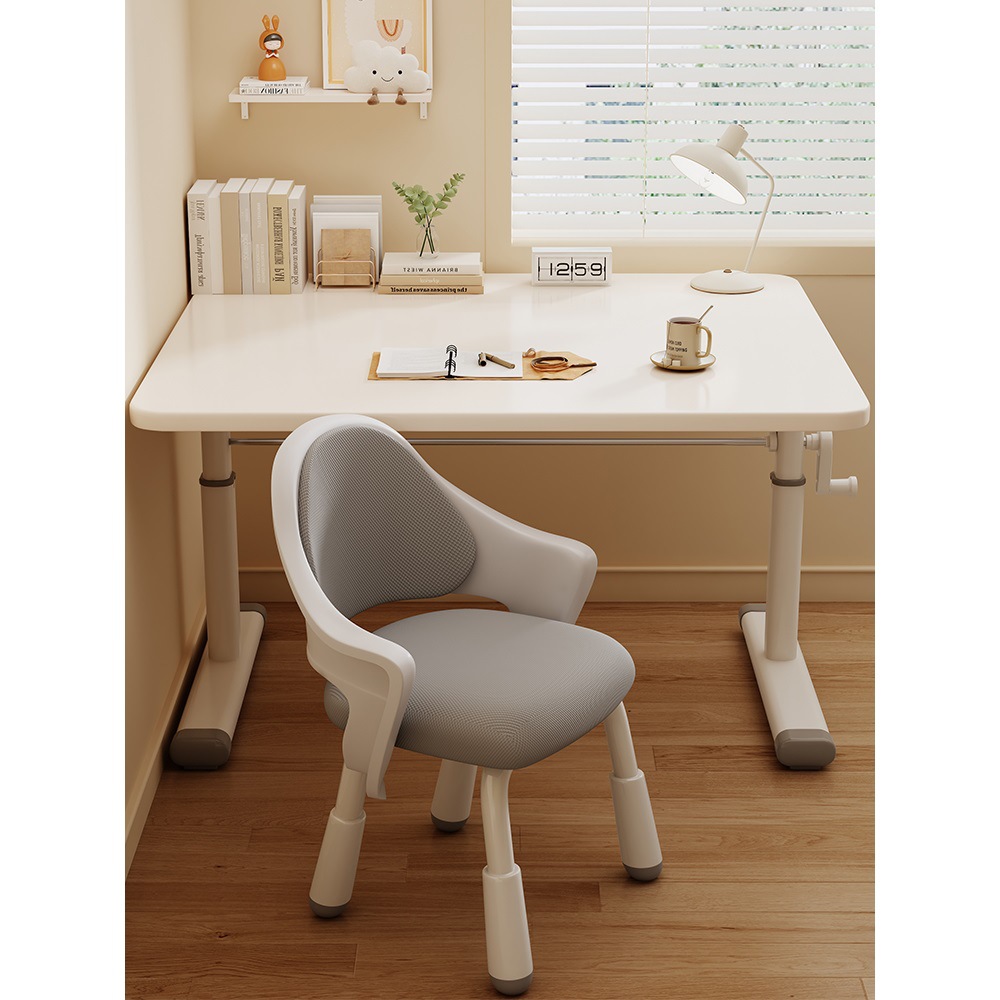 Adjustable Children's Study Table Simple Desk Primary and Secondary School Students Home Desk and Chair Set Bedroom Homework Writing Table