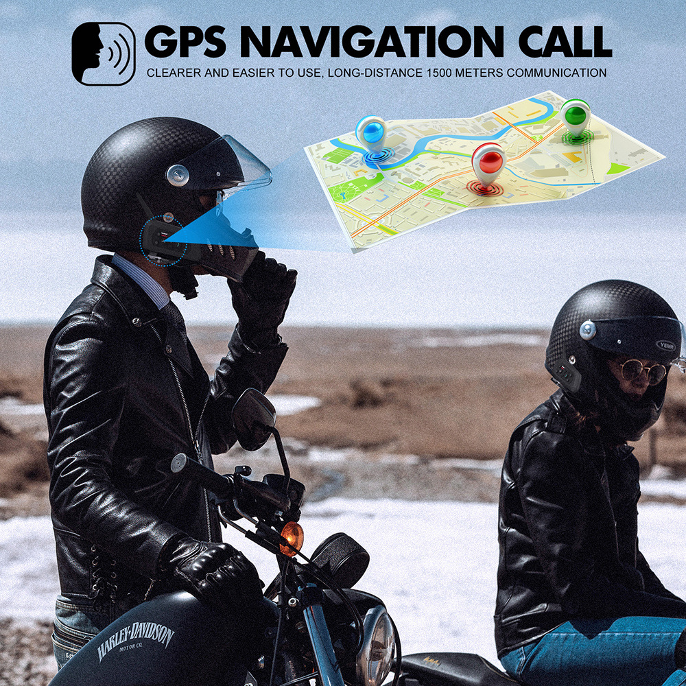 Neutral V6Plus Helmet Bluetooth Headset Motorcycle Helmet Intercom Headset Cycling Noise-Cancelling Headset Waterproof Cross-Border