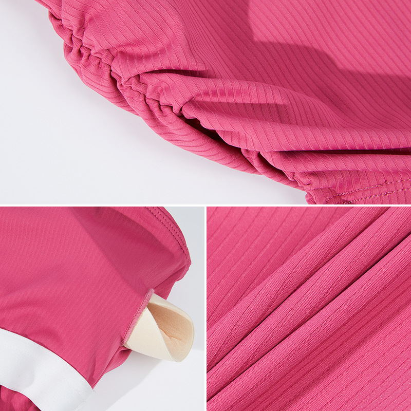 Europa y América nuevo hilo envuelto pecho deportes ropa interior de las mujeres Delgado tubo superior lado plisado yoga sujetador entrenamiento