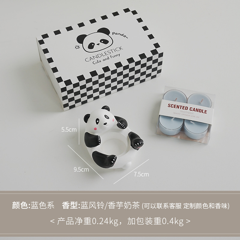 Panda candelabro aromaterapia en forma de vela cera hecha a mano lindo decoración de fragancias traje ambiente regalo de mano
