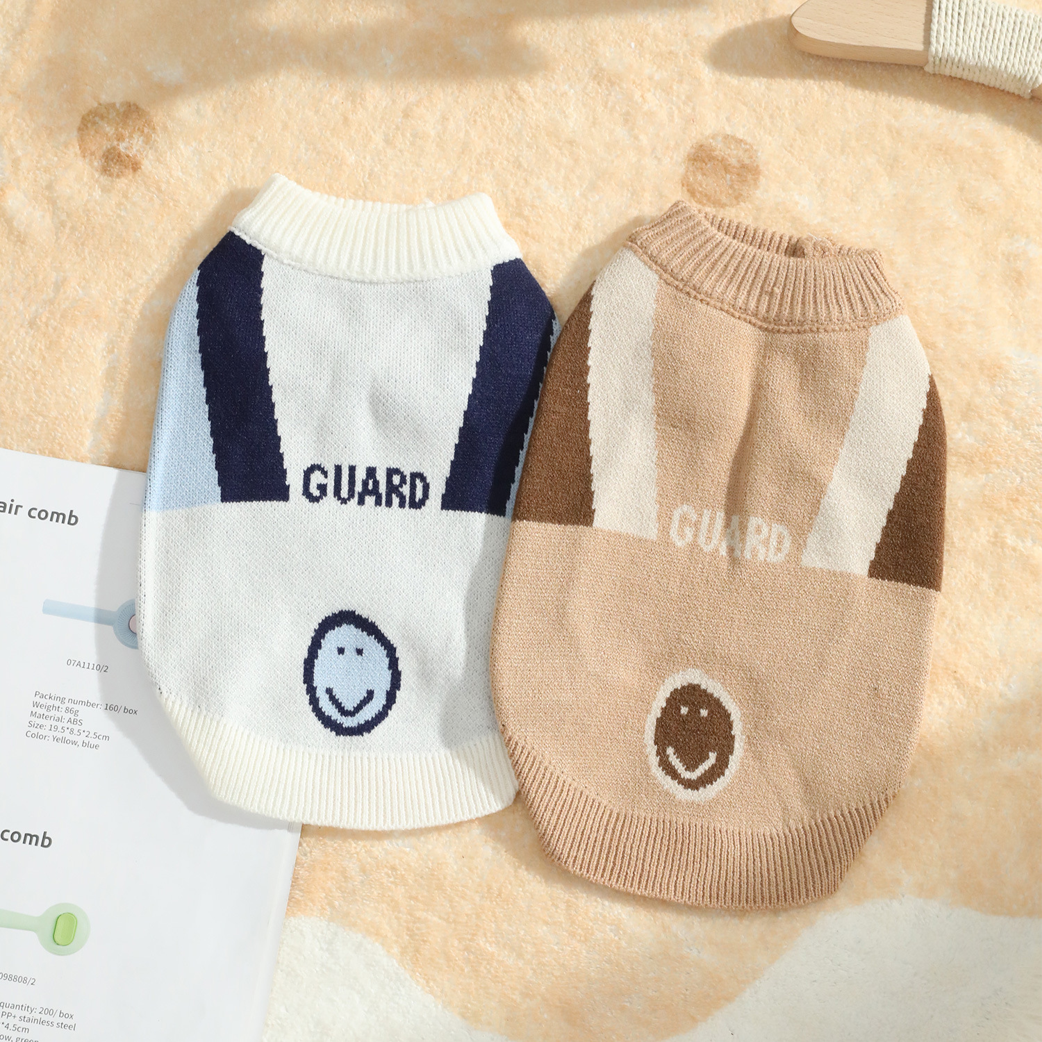 Ropa de pelo de gato para mascotas gruesas y cálidas en invierno Ropa de otoño e invierno para perros y gatos Suéter sonriente de dibujos animados Ropa para perros y gatos