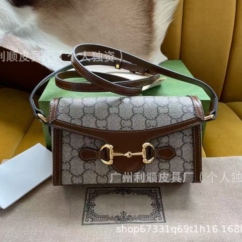 Hebilla de caballo de doble G de alta calidad 1955 horizontal horsebit mini bolso bandolera pequeño bolso cuadrado caja bolso femenino