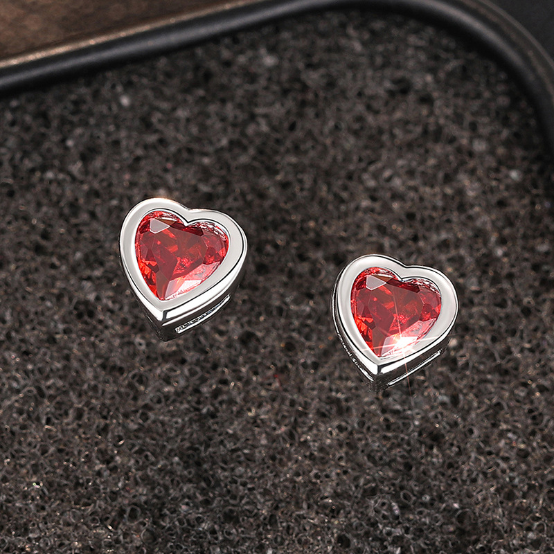 3g Weight Copper Ear Needle Material Ear Studs Classification 1 Pair Quantity Daily, Street Occasion Copper Material Heart Shape Pattern All Seasons Season Women's Gender Sweet Style 1 Pair Sweet Heart Shape Copper Ear Studs 42