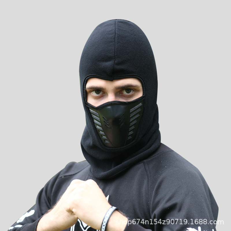 Invierno al aire libre ciclismo caliente máscara orejeras boca de cuero engrosada sombrero de lana bufanda protección facial a prueba de viento sombrero al por mayor