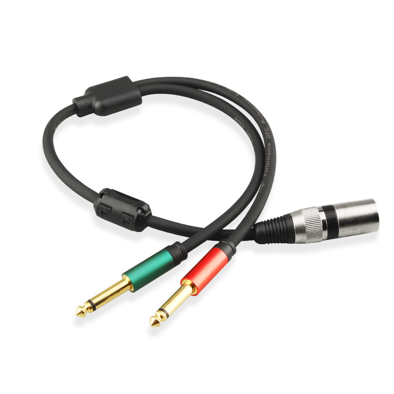 xlr to 6.35TS连接线 无氧铜芯卡农话筒转6.35音频线