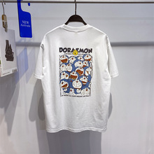 男裝夏季新款短袖時尚圓領T恤機器貓卡通情侶短袖男T恤 B2DAC2521