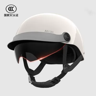 Motosiklet kaskı (dəbilqə) Vehicle Helmet for Men and - 311-3c-off-white-new-brim-sun-protection-inner-mirror