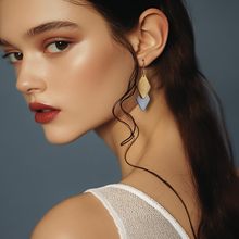 复古港风圆脸显瘦耳环新款潮耳坠女韩国气质网红长款耳饰品女