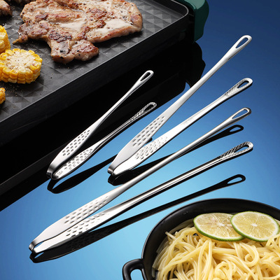 韩式烤肉夹子304不锈钢户外BBQ烧烤夹 餐厅自助牛排夹加长面包夹