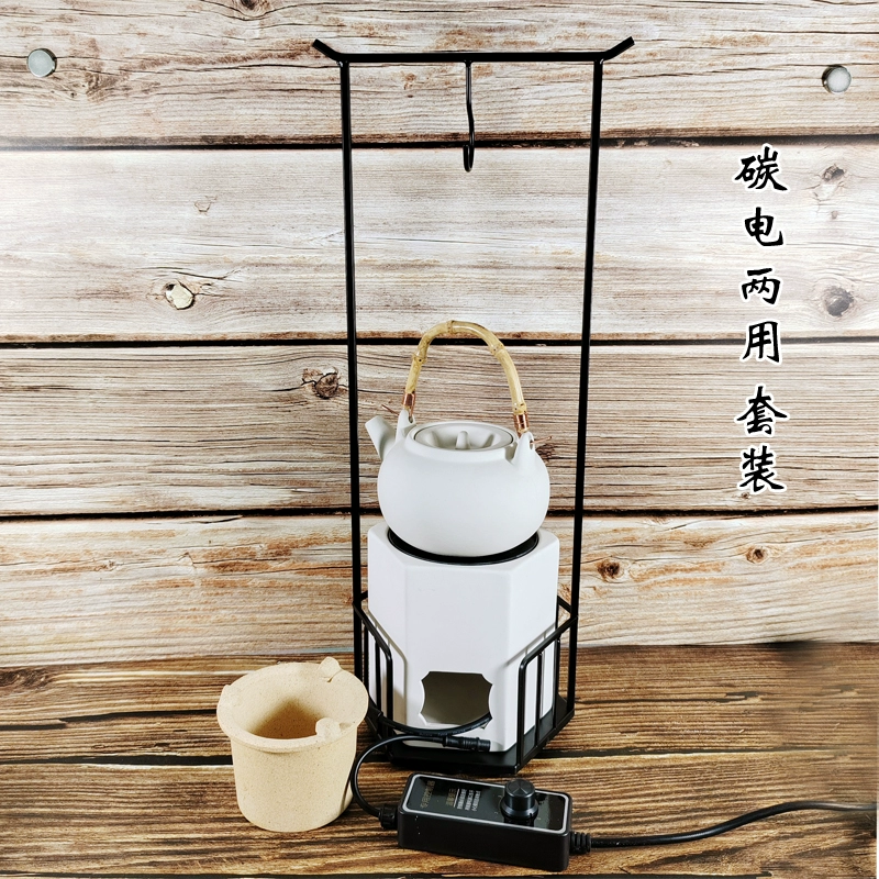 Кованая чайная печь, стойка ручной работы, угольная печь для заваривания чая, чайный павильон, витрина, цветочная корзина, украшения, цветочная композиция, стол, подставка для цветов, японская чайная церемония