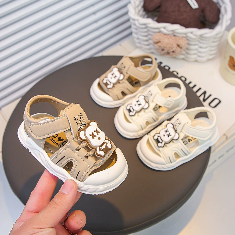 2025 Новый летний новый ребенок милый мультфильм Баотоу сандалии на мягкой подошве нескользящие и дышащие детские сандалии