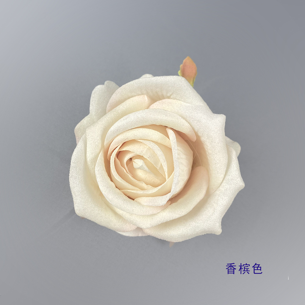 Simulación mini tela de terciopelo de diámetro de 7cm de rosa de alta simulación de cabeza de flor flor flor de pared flor de muñeca flor
